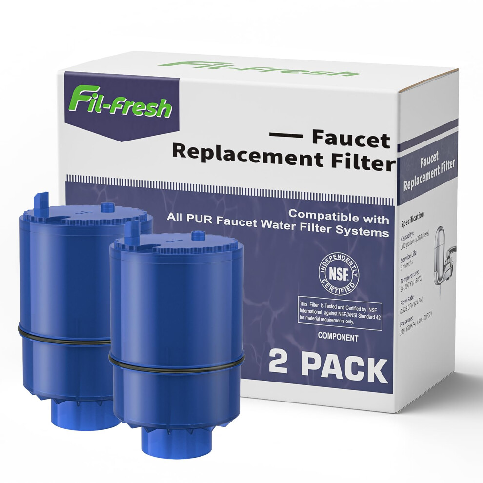 Filtre à eau de remplacement Fil-fresh pour système de filtration d'eau à montage sur robinet PUR PUR PLUS, certifié NSF, filtre à eau de remplac