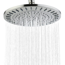 BRIGHT SHOWERS Rain Shower Head 9 Inch High Pressure Waterfall Showerhead with Adjustable Angle and Anti-clogging Silicone Nozzles Luxury Bathroom
