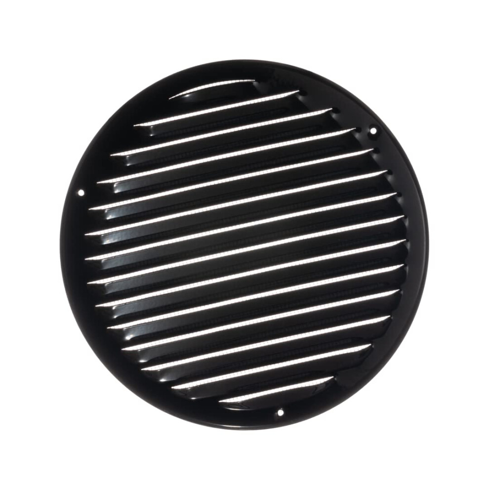 Photos - Chimney Europlast Black ? 8 Duct Opening Metal Air Vent Cover with Screen Mesh - Register Vent Cover - Round Vent Cover Wall and Cei 