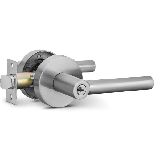 Berlin Modisch Entry Lever Door Handle Lock and Key Sleek Round Locking ...