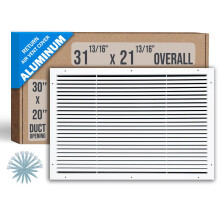Past 30x20 Luchtingang | Aluminium Retourluchtrooster van Handua | Ventilatiekap voor Muur en Plafond | Roestvrij | Duurzame Poedercoating | HVAC
