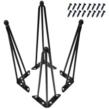 Home Soft Things Haarspeld Metalen tafelpoten 20 inch poten voor meubels Koffiebank Eettafel Industri?e tafel Bureau Set van 4 met zwarte schroeven V