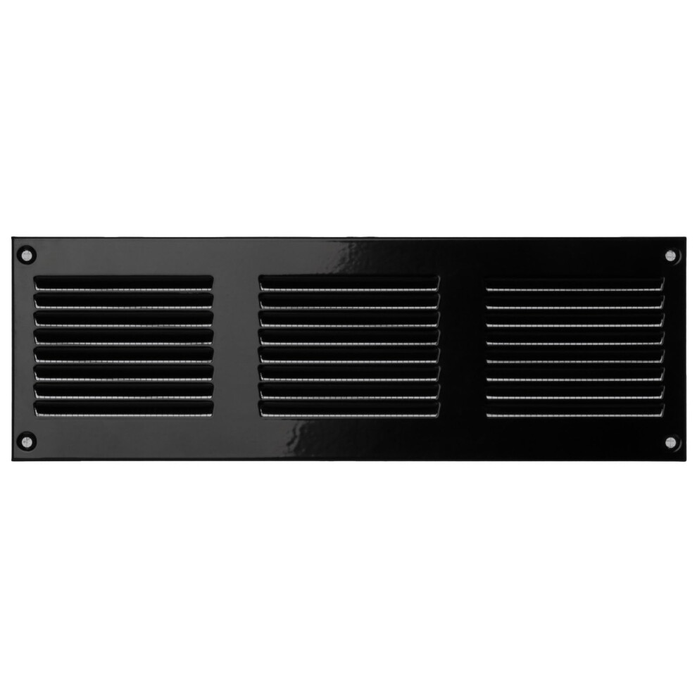 Steinberg14 Black Vent Cover 10X2 (Duct Opening) With Mesh - Wall And Ceiling Ventilation Register - Metal Air Grille - Hvac Cold Air Return Vent - 11 4751037515253
