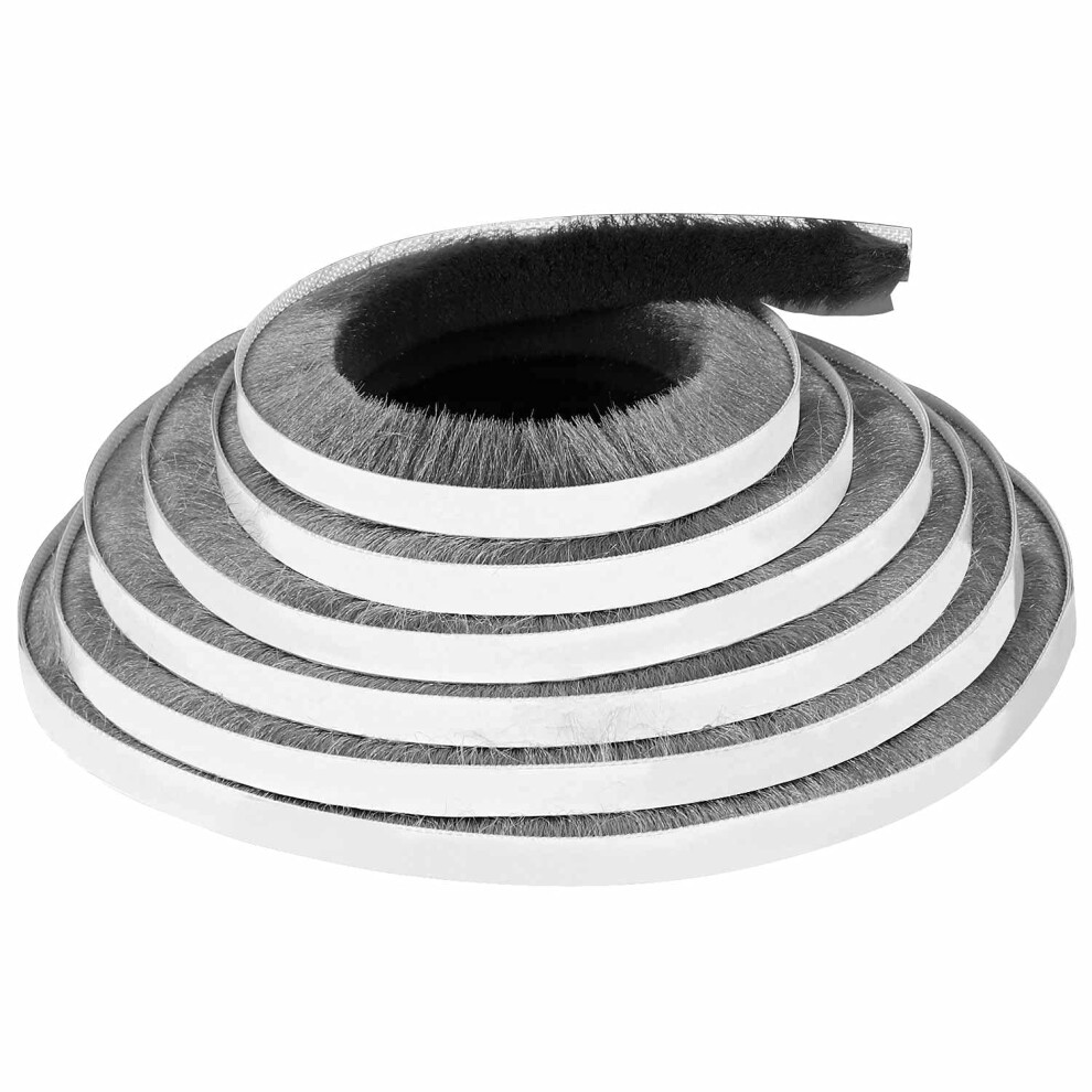 Mileqee - Burlete De Fieltro Para Puerta (10 M), Autoadhesivo, Para Ventanas, Armarios, Puertas Corredizas, Color Gris Invierno, 10 M-image