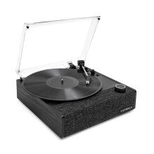 Victrola Eastwood II Record Player, Black Finish Turntable with Speakers, Bluetooth 5.1 and Vinyl Stream Technology, Vintage Style 3-Speed Vinyl Playe