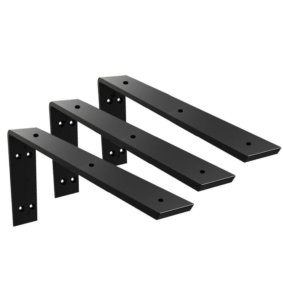 Supports de comptoir 20 pouces, lot de 3, robustes, 3/8 po d'   paisseur, en granit noir, 20 po x 8 po x 2,5 po, pour    tag   res, corbeaux de chemin
