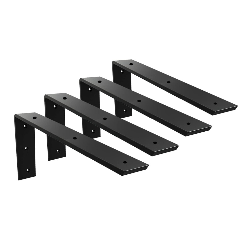 Lot de 4 supports de comptoir en granit noir robuste de 30,5 cm (12 po) d'   paisseur (3/8 po) pour    tag   res de 30,5 x 15,2 x 6,3 cm (12 po x 6 po