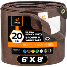 TARP TARP ULTRA ULTRA ULTRA HEURS DE 6 'X 8' - 20 mil TARPS HETH DURY IMPERISSANT 6X8- Large Tarde exterieure Couverture de bache impermeable pou