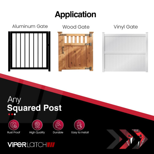 Microsoft Safetech ViperX1 Gravity Gate Latch | One-Sided Keyed Lock | 2 Hooks | Privacy Gate Latch 2