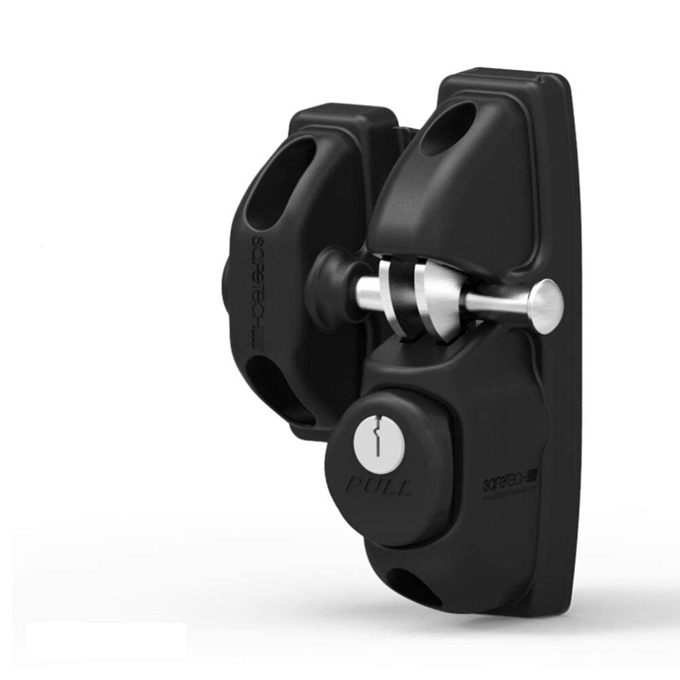 Safetech Hardware ViperX1 Gravity Gate Latch | One-Sided Keyed Lock | 2 Independent Latching Hooks Key Lockable One Side | Privacy Gate Gravity Latch