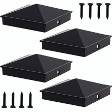 Azdele Tapas para postes piramidales de aluminio de 4 x 4 para postes de madera nominales de 4 x 4 (real/verdadero 3.5 x 3.5 pulgadas) con superf