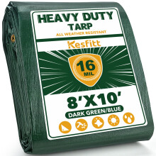 Kesfitt Tarp Heavy Duty Waterproof 8x10FT 16 mil tlust plachty odoln proti roztren a vyblednut Polytarpov kryt odoln proti UV zren s pruchod
