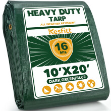 Kesfitt Tarp Heavy Duty Waterproof 10x20FT 16 mil tlust plachty odoln proti roztren a vyblednut Polytarpov kryt odoln proti UV zren s prucho