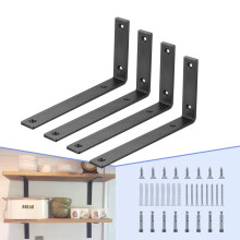 CLT sort hyldebeslag 6 X 4 Quarter Inch (1/4"""") tyk - maks. belastning: 330 lb Rustik industrielt moderne bondehus Kraftig koldvalset st?lbeslag