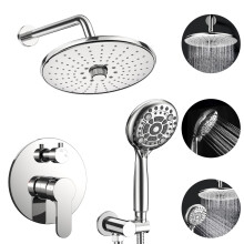 Set di rubinetti per doccia EMBATHER - Sistema doccia a pioggia con soffione ad alta pressione e miscelatore portatile - Kit di finitura per docc