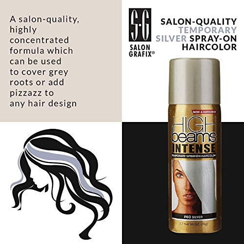 Salon Grafix High Beams Intense Temporary Spray - S?lv til Unisex - 2,7 oz h?rfarve 1