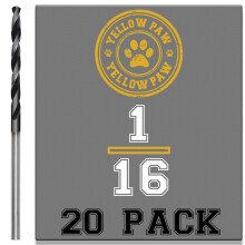 1/16 Inch Drill Bit (20 Pack) Industrial Grade M35 Cobalt Titanium Aluminum Nitrite - 1/16 Diameter & Total Length of 1-7/8 with Working Length of 7/8