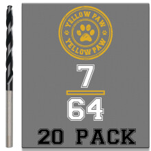 7/64 Inch Drill Bit (20 Pack) Industrial Grade M35 Cobalt Titanium Aluminum Nitrite - 7/64 Diameter & Total Length of 2-5/8 with Working Length of 1-1