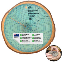 CLPA clearly printed 14 circle center finder tool protractor and circle maker tool and compass for woodworking and wood turning. Find the center of