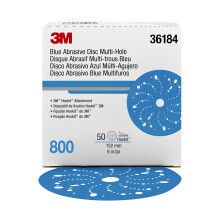 3M Hookit Blaue Schleifscheiben 36184, Mehrloch, 6 Zoll, K rnung 800+, 50 St ck, nahezu staubfrei, zum Autoschleifen, Karosseriereparatur, Kanten