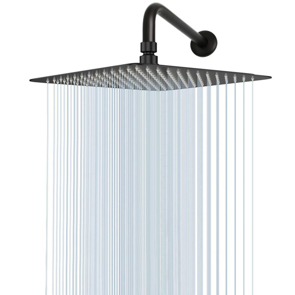 Pommeau de douche effet pluie avec bras extensible NearMoon Square Shower Heads Grand pommeau de douche effet pluie en acier inoxydable - Couvert