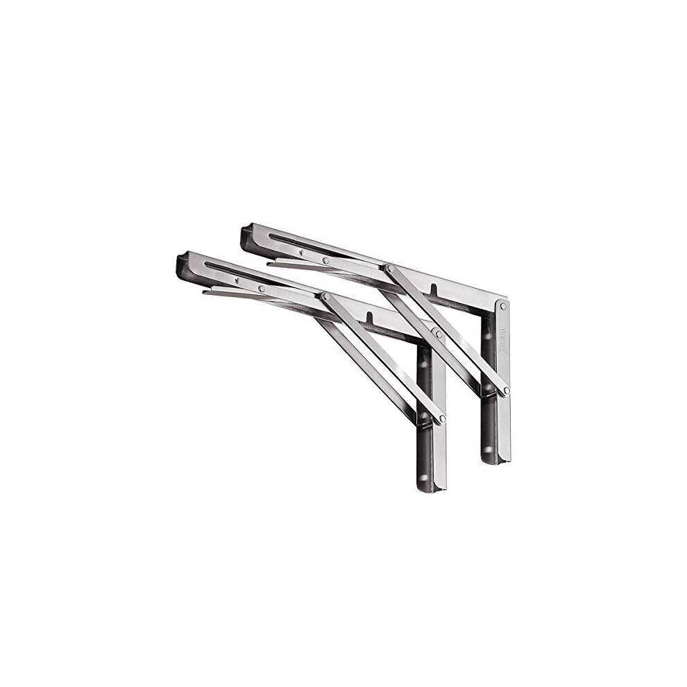 Yumore Folding Shelf Bracket 18 Heavy Duty Stainless Steel Collapsible Shelf-Bracket Max Load 330Lbs Wall Mounted Table Support Hinge For Space-Saving 682838673771