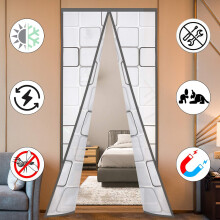 Insulated Door Curtain  Thermal Magnetic Self-Sealing EVA Door Screen Winter Stop Draft Keep Cold Out Door Cover for Kitchen  Bedroom  Air Conditioner