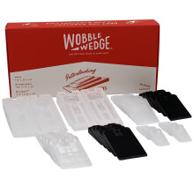 Wobble Wedges ShopShim Kit - Made in USA 34-Pieces Variety Pack w/Rigid and Flexible Shims BigGap & Mini Wedges - Plastic Leveling Feet Wedge Shi