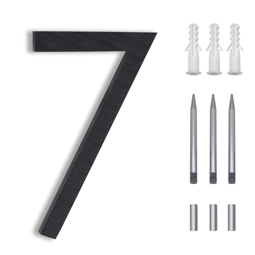 8 Inch Zwevende Huisnummers, Adresnummers Voor Huisnummers, Huisnummers Voor Buitenadres Op Huis, Metalen Zwarte Grote Moderne Huisnummers, Deurn-image