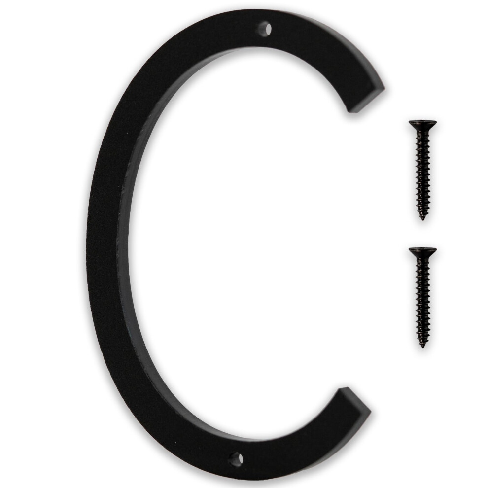 Numeri Civici Moderni Da 5"""" (C) Discovered Designs Per Esterni - Facili Da Installare, Nero Opaco 3D, Resistenti Alle Intemperie, Antiruggine, N-image
