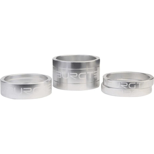 Burgtec Vorbau-Abstandshalter-Set, Silber, 4er-Set