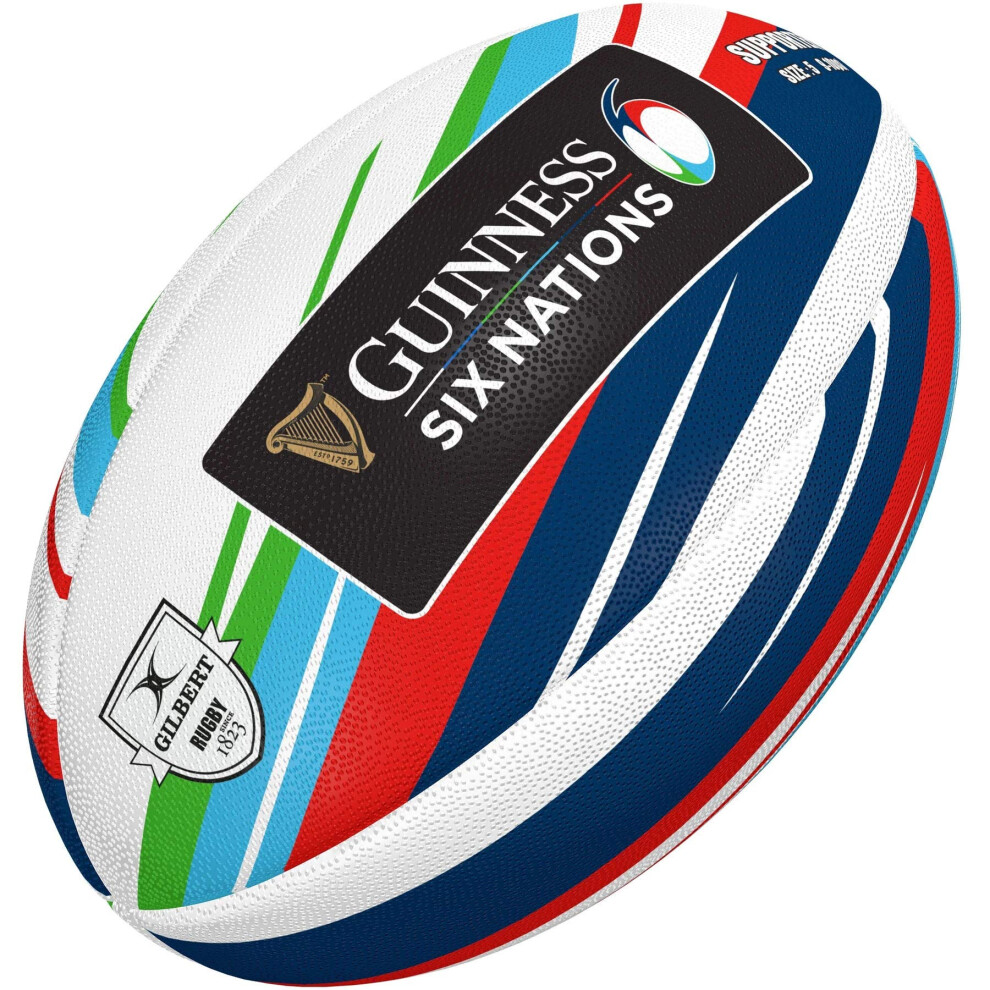 Gilbert Guinness 6 Nations Supporter Rugby Ball: taglia 5