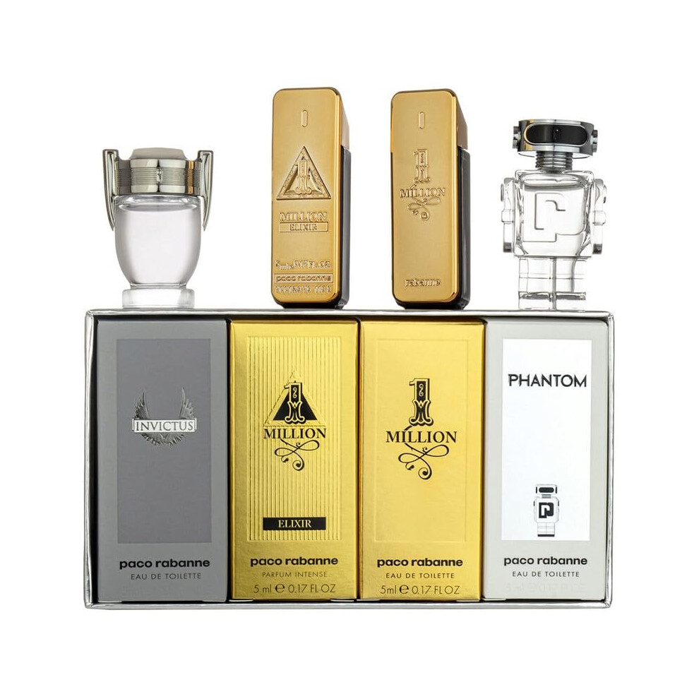 Paco Rabanne Men's Cologne Gift Set (4 x 5ml) Travel Variety