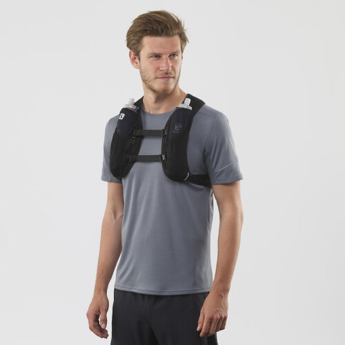 Salomon Salomon AGILE 2 Running Hydration Pack with flasks, BLACK, NS 2
