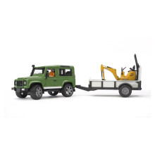 Bruder 02593 Land Rover mit Anhngerarbeiter und JCB -Bagger