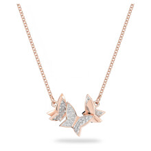 Swarovski Lilia Collar Mariposa Blanca Rose-oro Tono chapado en