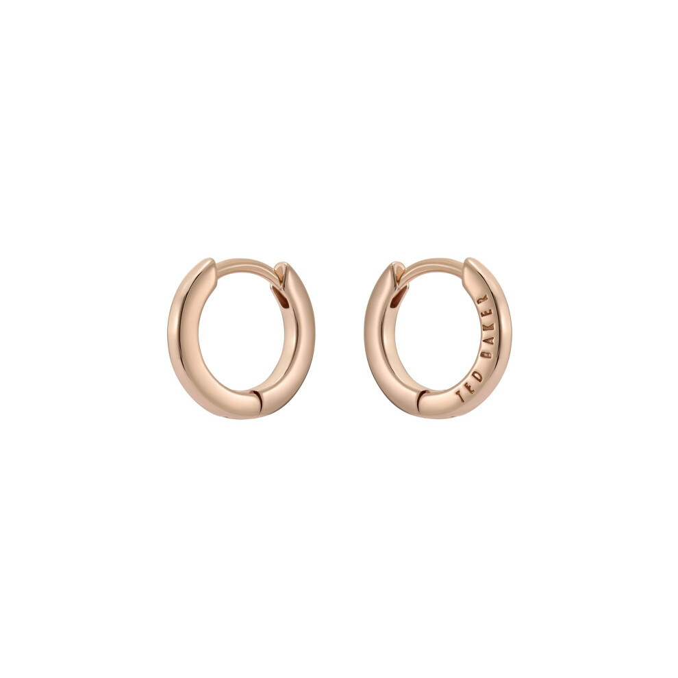 Ted Baker London Crislie Logo Hoop Earrings (12Mm) For Women (Silver) Silver