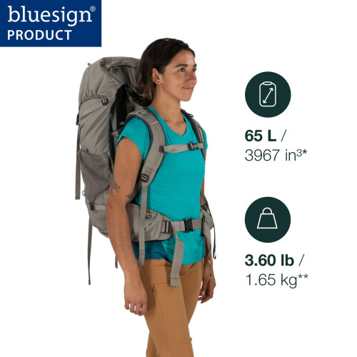Osprey Europe Osprey Renn 65L Women's Backpacking Backpack, Dark Charcoal/Gray Wolf 2