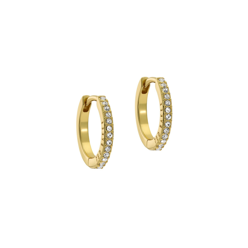 Ted Baker London Heplie Crystal Hoop Earrings For Women (Gold/Crystal) Gold