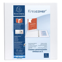 Exacompta Kreacover PP-Ringbuch A4 Maxi 4 D-Ringe 38 mm Rücken – Weiß