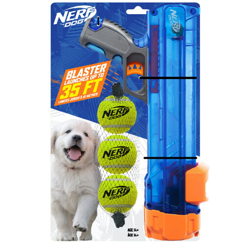 Nerf Nerf Dog Tennis Ball Blaster Brinquedo para ces Blaster translcido de 12 polegadas com 3 bolas 1