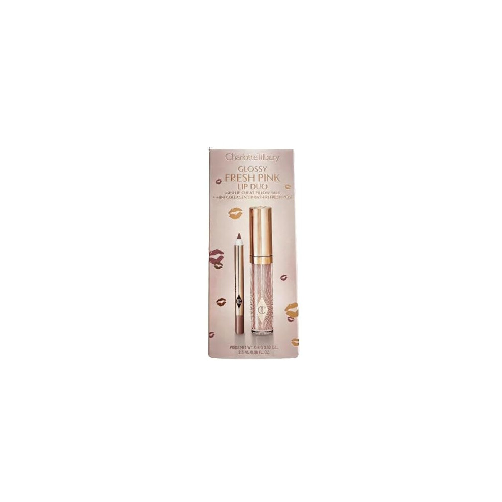 CHARLOTTE TILBURY Duo | Fresh Pink Mini - Lip Cheat Pillow Talk & Collegen Bath Rose