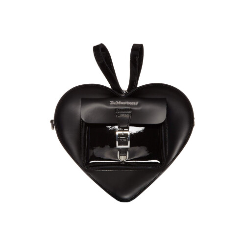 Dr Martens Dr. Martens Heart Shaped Leather Backpack - Black Kiev Patent Lamper Smooth One Size