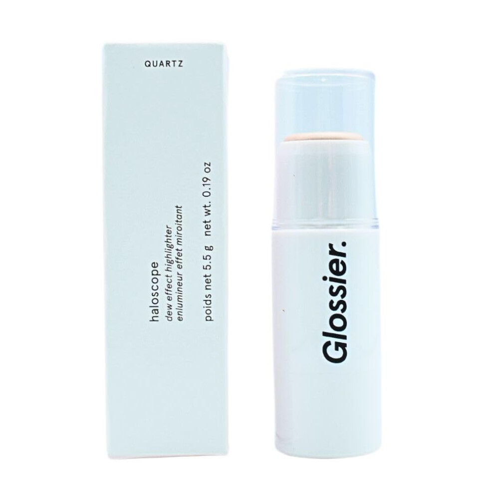 Glossier Haloscope Balm Dewy Highlighter Stick - Quartz - Pearlescent Glowing Shimmer-image-OPC-PGHSVWM-NEW