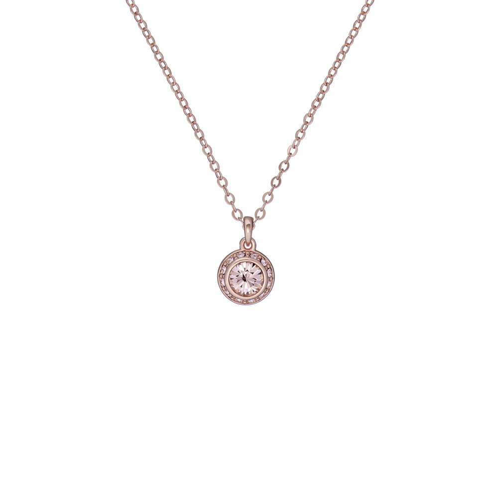 Ted Baker Soltell Solitaire Sparkle Crystal Necklace For Women (Rose Gold Tone/Crystal)