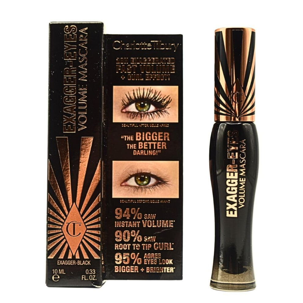 Charlotte Tilbury Exagger-Eyes Volume Mascara - Exagger-Black (Black) - 0.33 Fl Oz / 10 Ml