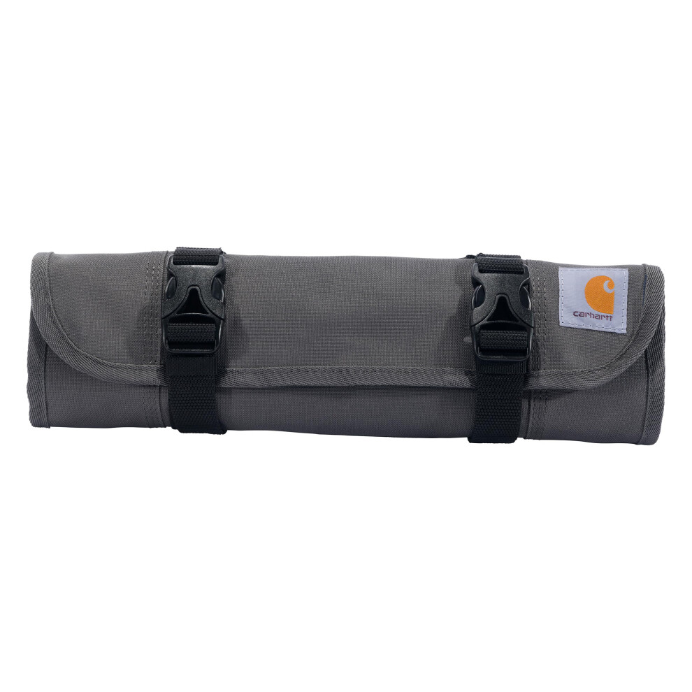 Carhartt 18 Pocket Utility, Durable Water-Resistant Tool Organization Roll Bag, Grey, One Size