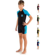 Cressi Little Shark Jr Shorty 2 mm - Cuit de wets  manches courtes pour enfants noir / bleu 5/6 ans