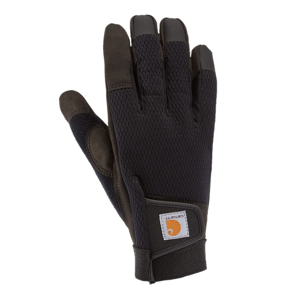 Carhartt Men's Synthetic Leather High Dexterity Touch Sensitive Secure Cuff Glove, Black, Medium