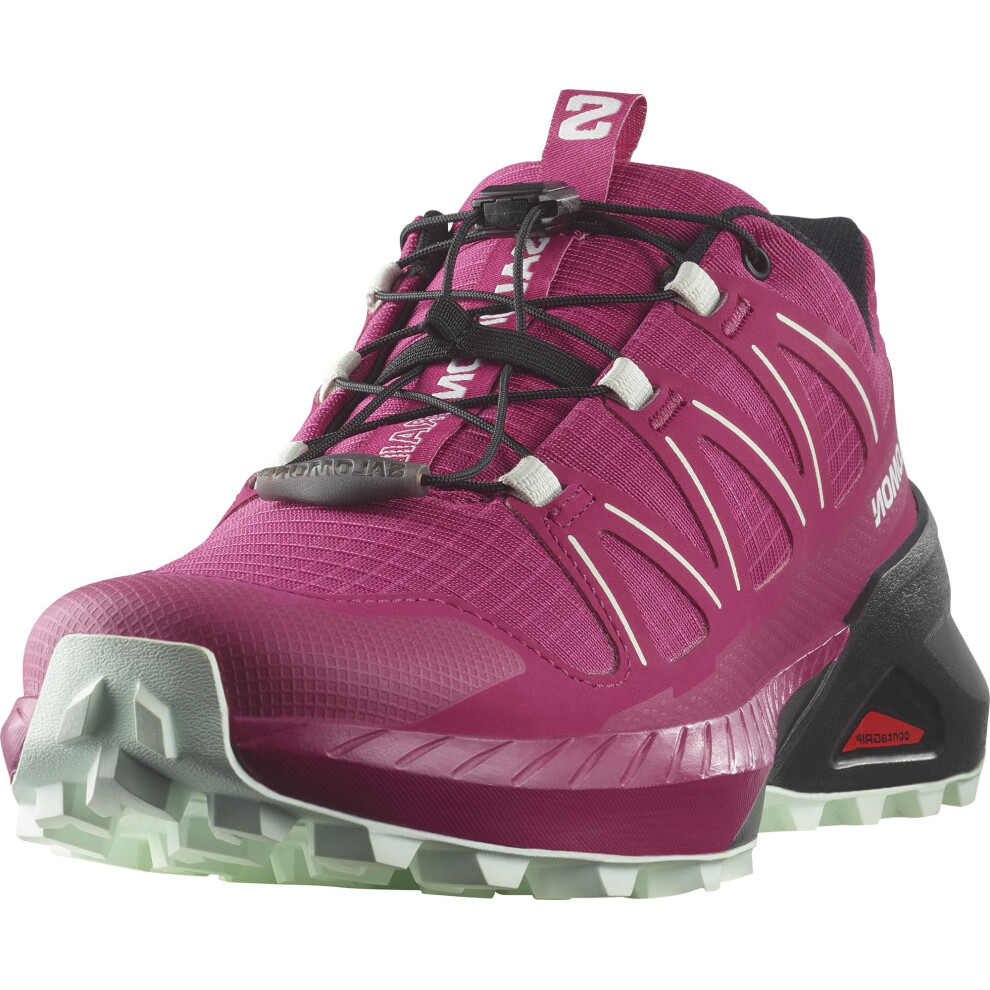 Salomon Women's SPEEDCROSS PEAK Trail Running Shoes for Women, Vivacious / Black / Clearly Aqua,6.5